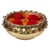 Ethnic Traditional 6 Inches Brass Urli Bowl with Bells Showpiece, Brass Urli for Decor, Housewarming Gifts, Standard, Pack of 1