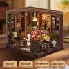 Сделай сам Кукольные домики Деревянные фигурки Миниатюрный набор для сборки Модель 3D-пазл Со светом Мебель Кукольный домик для друга Рождественский подарок
