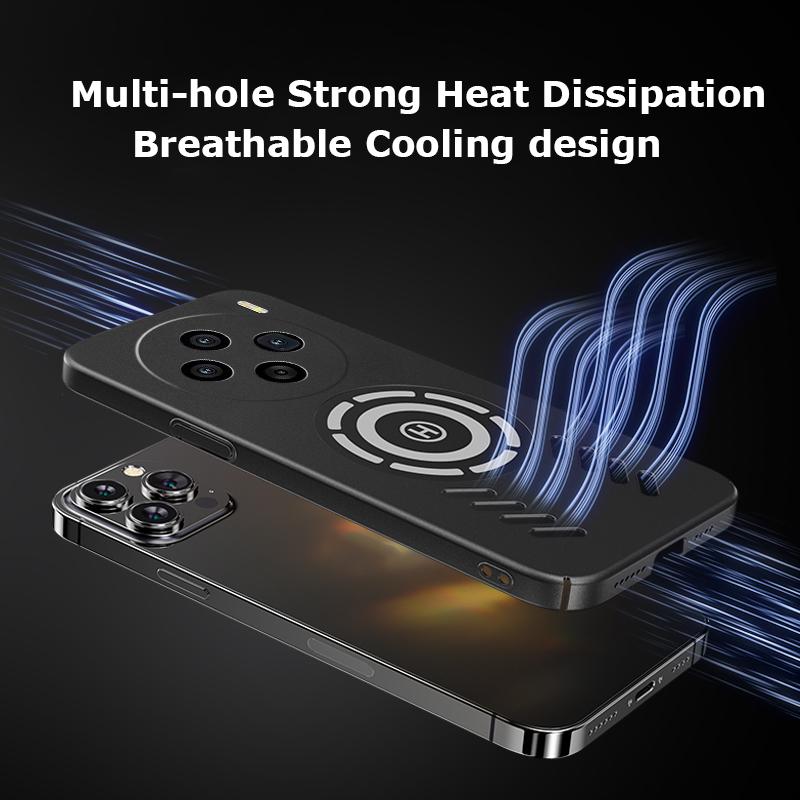 Для vivo X100 X100s X90 X90s X80 X70 Pro Plus Rock Sand Ice Магнитный теплоотводящий матовый чехол для ПК с защитой от отпечатков пальцев дышащий охлаждающий чехол Shell