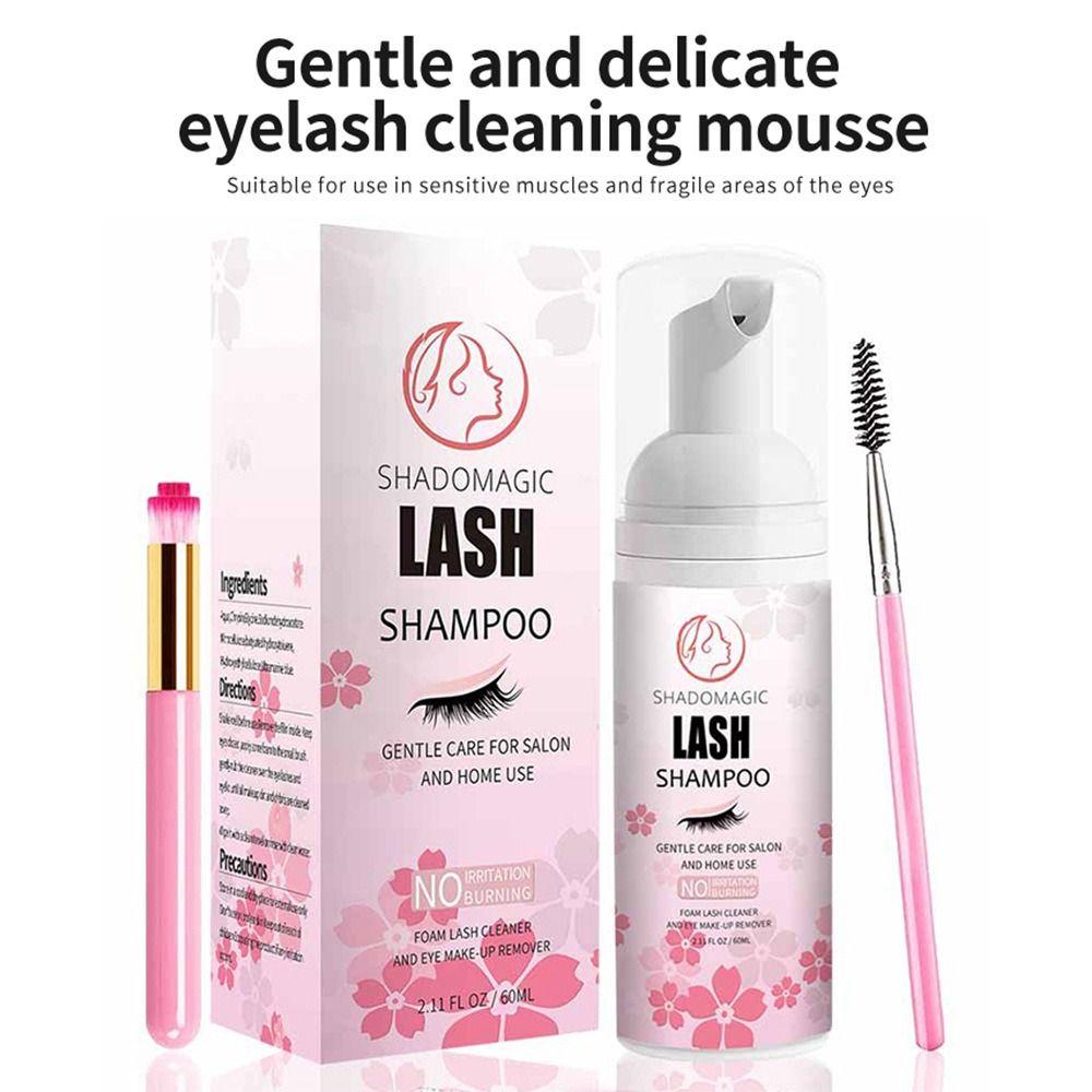 Gentle and Delicate Eyelash Extension Cleanser Safe Lash Foam Shampoo  for Salon and Home Use