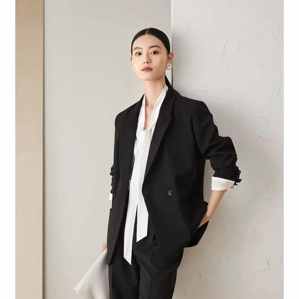 Spring Autumn Fashion Loose Korean Style Blazer Elegant Plus Size Suit Jacket Casual Petite Women
