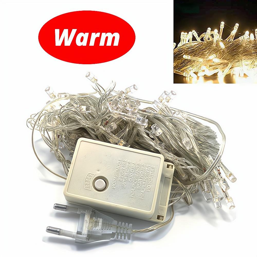 10M 100LED Домашнее украшение Праздничный свет RGB светодиодный уличный вечеринка свадьба Рождество освещение садовые огни 220V EU 110V US вилка