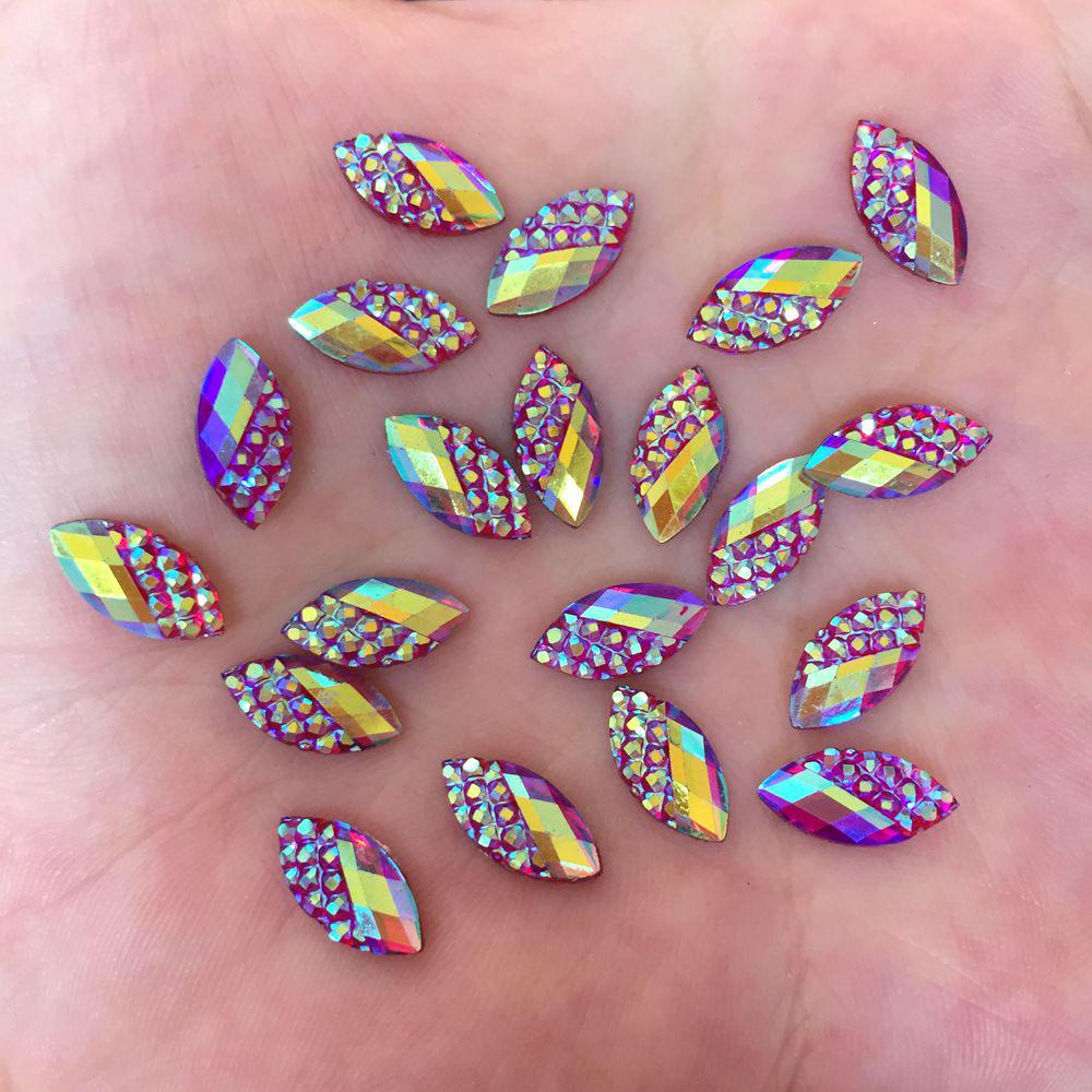 DIY 100 шт. 6*12 мм AB конский глаз смолы черепаха с плоской задней частью горный хрусталь свадебные поделки