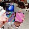 Чехол для телефона с градиентным цветным кольцом для Samsung Galaxy Z Flip 6 5 4 3 Flip6 Flip5 Flip4 Flip3 5G из искусственной кожи