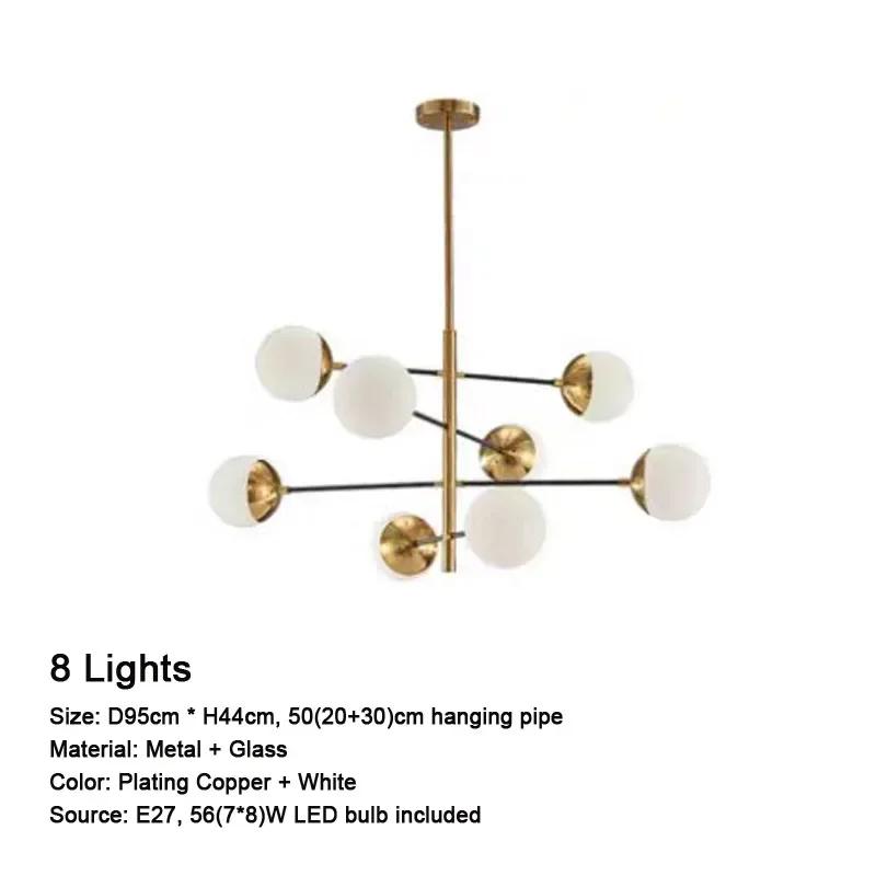 Nordic Minimalist Restaurant Glass Chandelier Living Room Bedroom Chandelier Modern Creative Home Decoration Lighting Fixtures