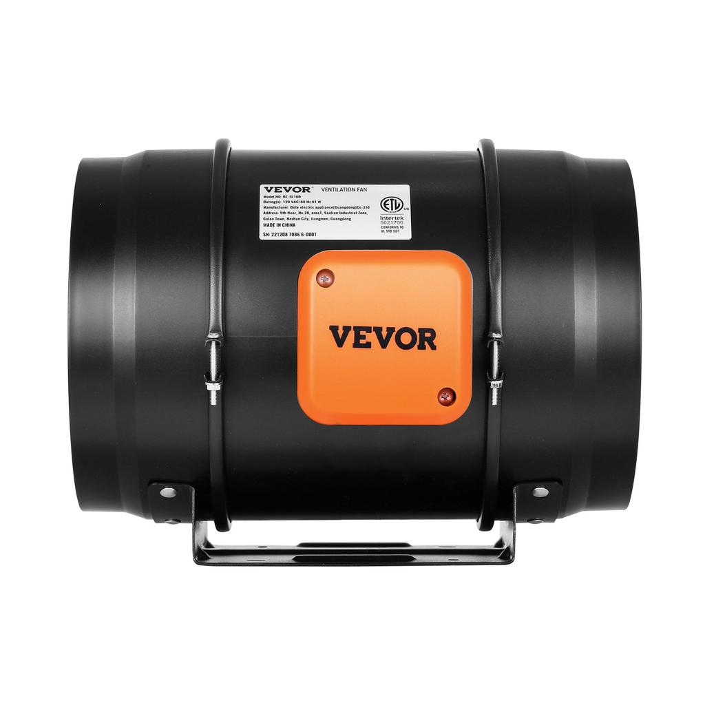 VEVOR Inline Duct Fan, 203.2mm 506.2 CFM with Temperature Humidity Controller, Quiet EC-motor Ventilation Exhaust Fan for Cooling Booster, Grow Tents