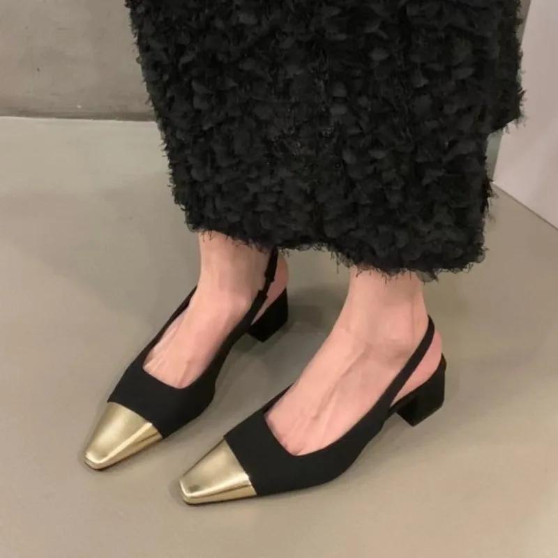 Мода 2024 года, новые элегантные сандалии с острым носком, фирменный дизайн, женские слипоны с закрытым носком, повседневные туфли Mujer Zapatos на низком каблуке для вечеринок