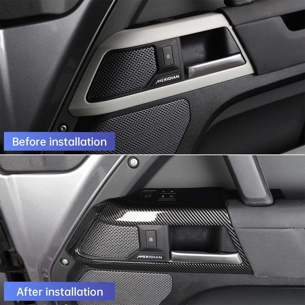For Land Rover Defender 90 110 2020-2025 Door Handle Frame Switch Decorative Sticker Carbon Fiber Modification NG4