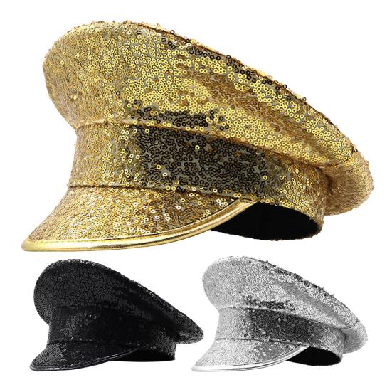 Шляпа с блестками для выступлений, унисекс, легкая вечерние кепка сержанта для косплея, фестивальная реквизит для фотосессии, женская и мужская шапка капитана на день рождения, матросская шапка