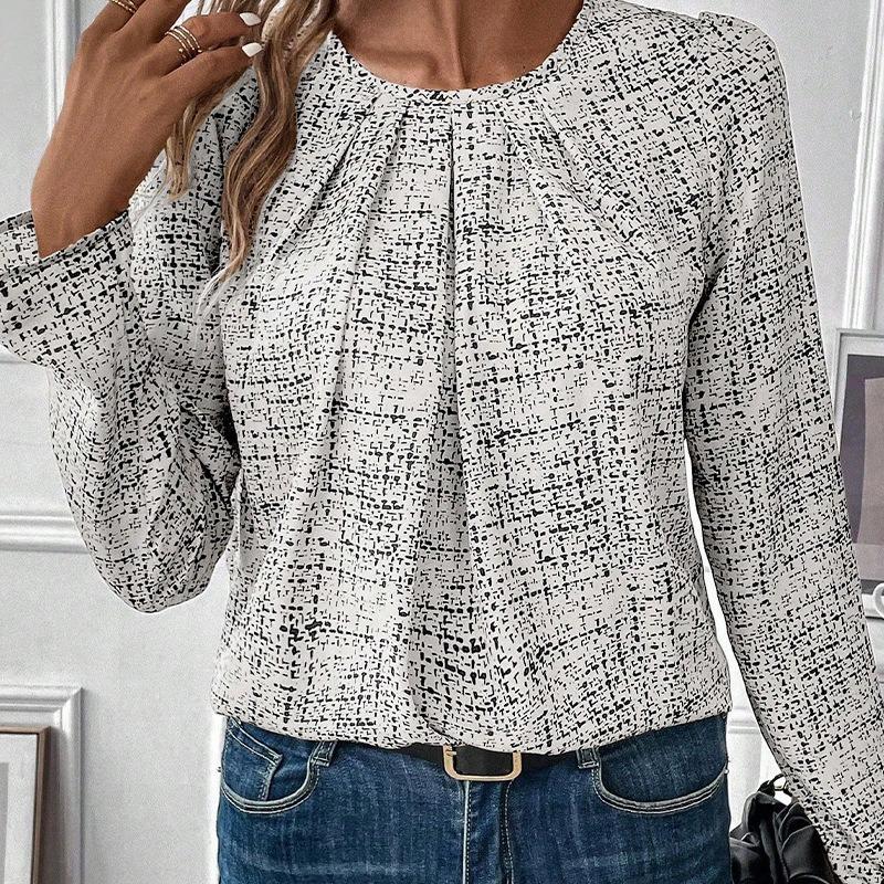 Женская рубашка в клетку с длинными рукавами, стиль весна-осень, свободный вырез, плиссированная рубашка, комплект, головной убор