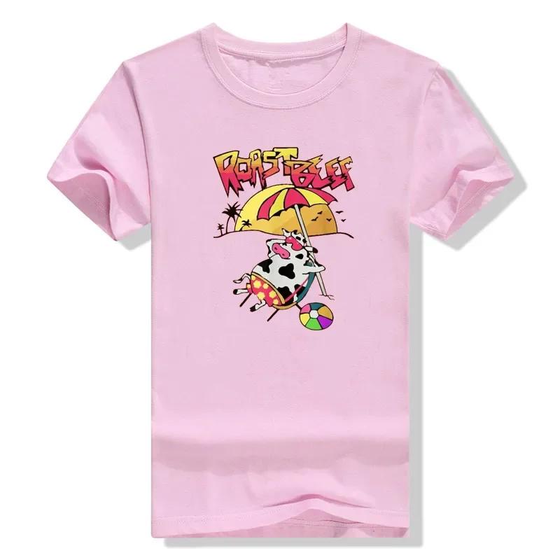 Funny BBQ Cartoon Cute Tee Streetwear Vacation Tops Party Clothes Stranger Dustin Love Roast Beef Beach Cow TV Parody TShirt