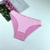 6 Pieces Women Cute Stripe Cotton Panties Comfort Sexy Underwear Panties Lovely Bow Female Underpants
