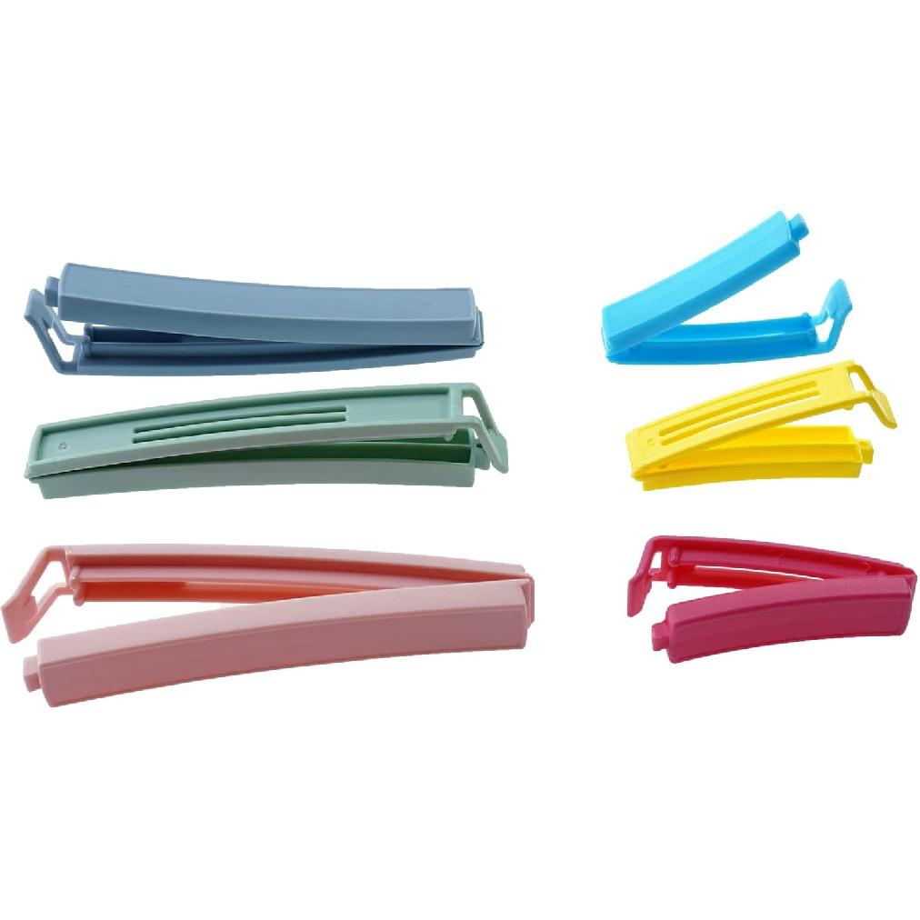 30 PCS Plastic Chip Clips for Food Packages, Curved Design Sealing Bag Clips for Food, Kitchen and Home(4.3in x10, 2.1in x20)