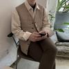 Жилет мужская зимняя верхняя одежда из плотного и бархатного хлопка, одежда в корейском стиле, свободный повседневный жилет без рукавов, куртка