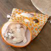 Foldable Cat Tunnel Toy for Interactive Play, Peek Hole and Hanging Ball Included
