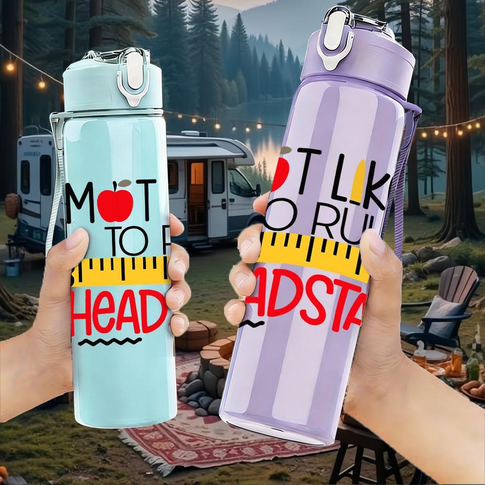 1PC Most Likely To Rule Headstart 750ml Color Plastic Sports Water Bottle Leakproof Flip Straw Lid Suitable for Sports Office Home Use