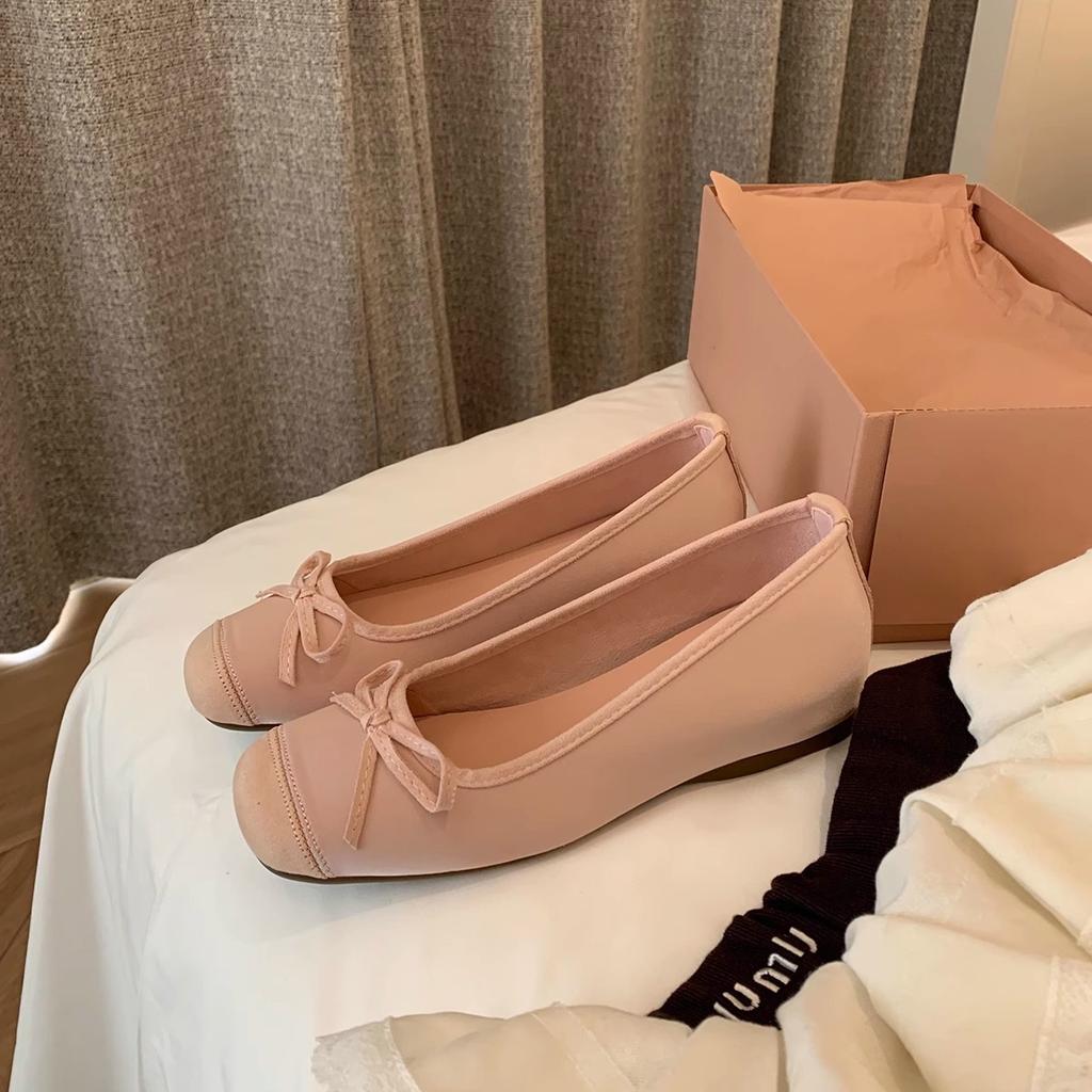 Виноградная мать Хуэйчжоу женская обувь серебристые туфли-лодочки женские летние Сяосянфэн полуподнос балетки бант французская повседневная обувь
