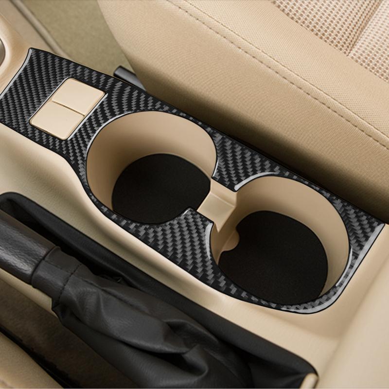 For Subaru Forester 2005-2008 Real Carbon Fiber Stickers Central cup holder storage panel Car Accessories Interior decorative