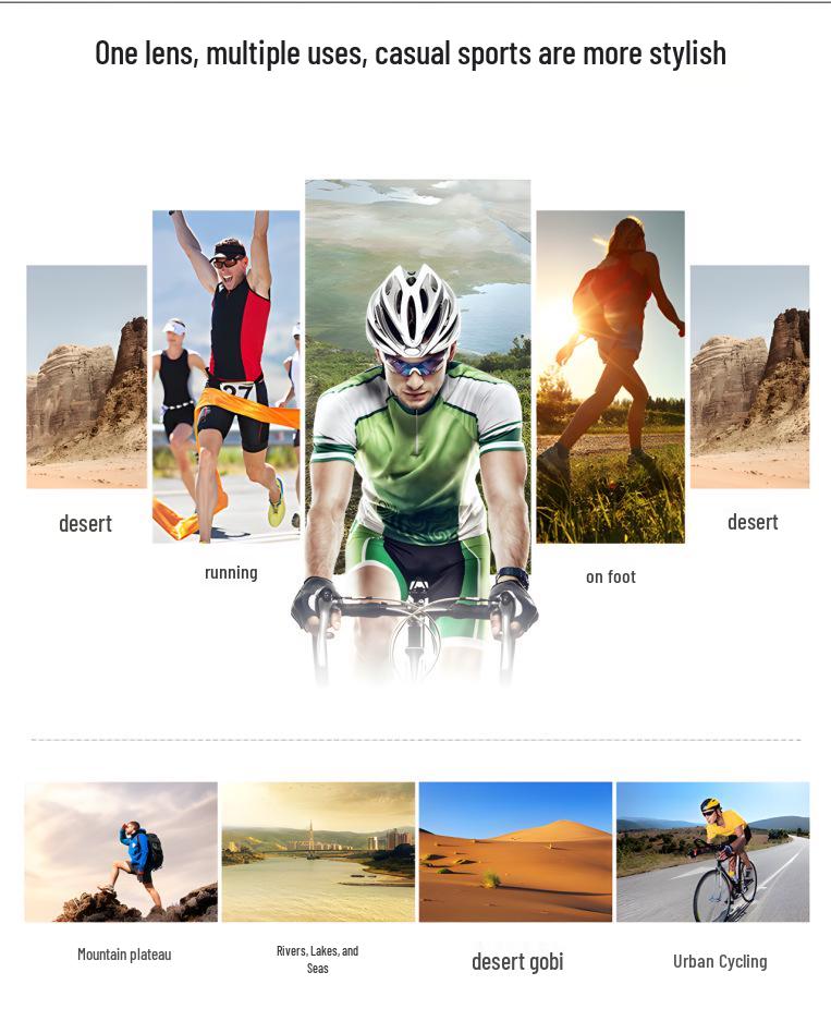 Day-Night Color-Changing Cycling Sunglasses: Trendy, Windproof, Sandproof, Night Vision Sports Glasses for Driving