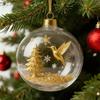 3D Wildlife Animal Christmas Ornaments Clear Plastic Xmas Ball Ornament Christmas Tree Hanging Baubles for Home Party Holiday Decor