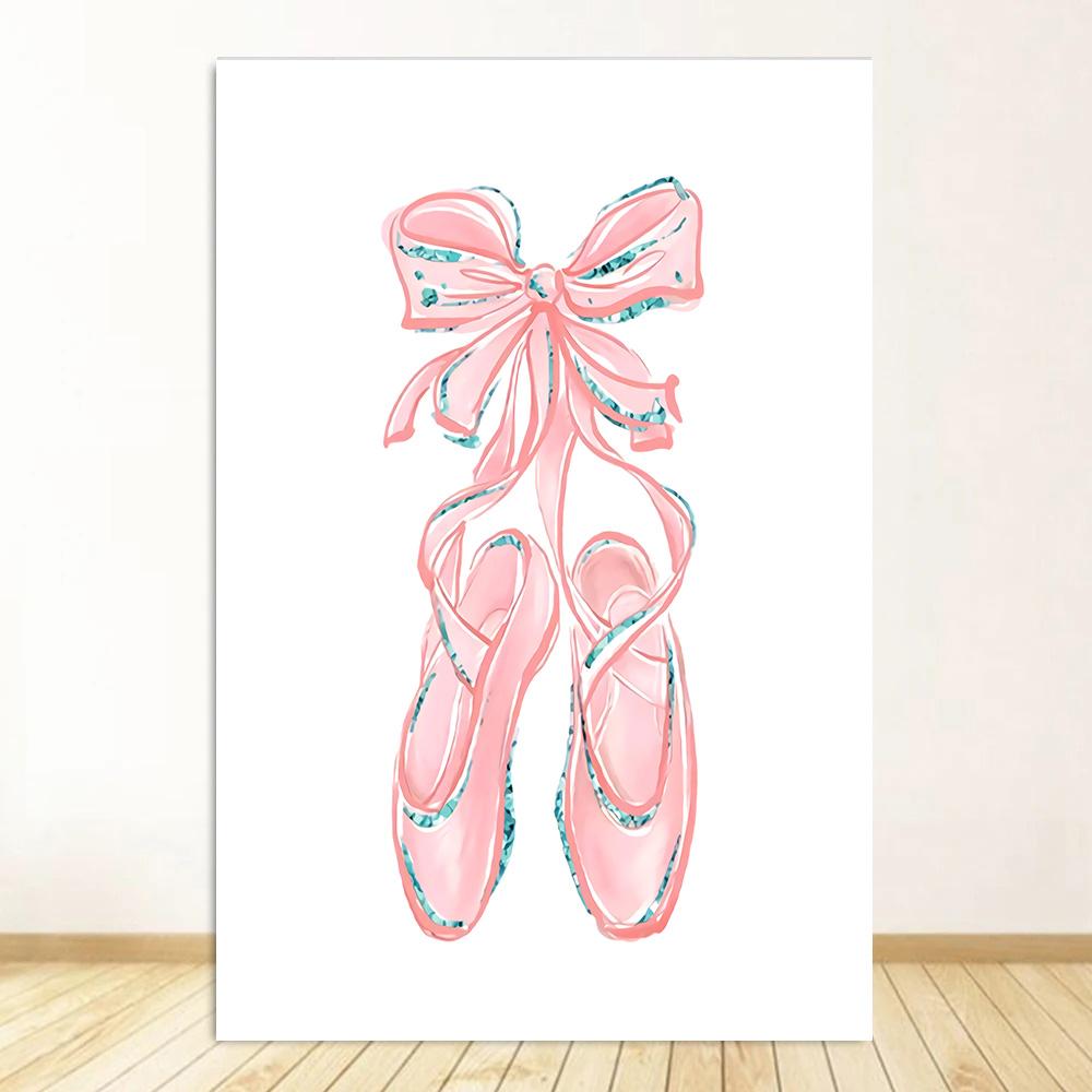 Маленькая принцесса балерина холст плакат розовый лебедь принт живопись детская настенная живопись плакаты балетная девушка картина декор детской комнаты