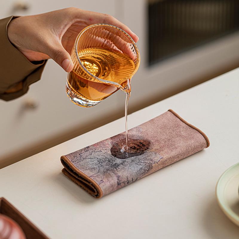 1 шт. Ткань для домашнего использования, высококачественный чайный коврик, чайное полотенце Zen, аксессуары, чайная салфетка, впитывающая воду, коврик для чайного стола, кухня