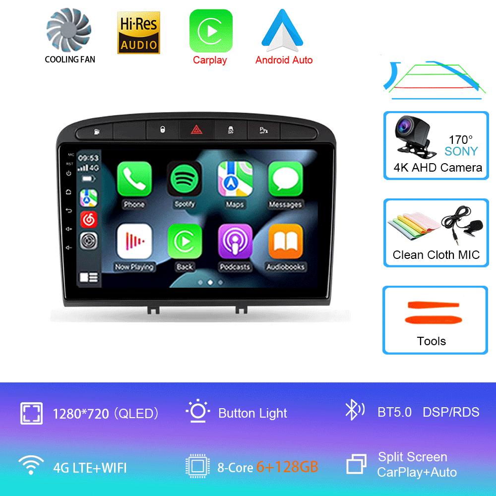 Android 14 Carplay Auto для Peugeot 308 308SW 2007-2015 408 2012-2020 GPS автомобильный радиоприемник мультимедиа видеоплеер стерео WIFI+4G DSP