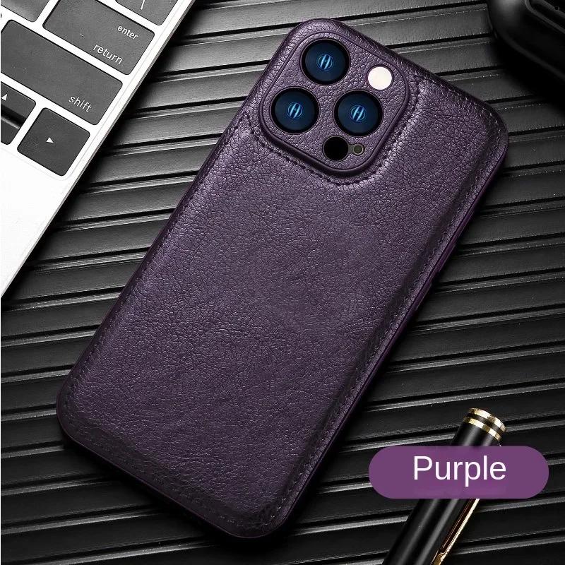 Роскошный кожаный чехол для iPhone 16 15 14 13 12 11 Pro Max X XR XS 7 8 Plus SE Business Camera Frame Protection Cover