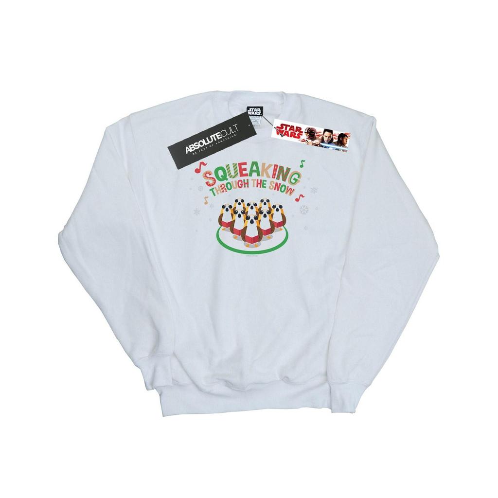 Star Wars Mens The Last Jedi Porgs Squeaking Through The Snow Sweatshirt