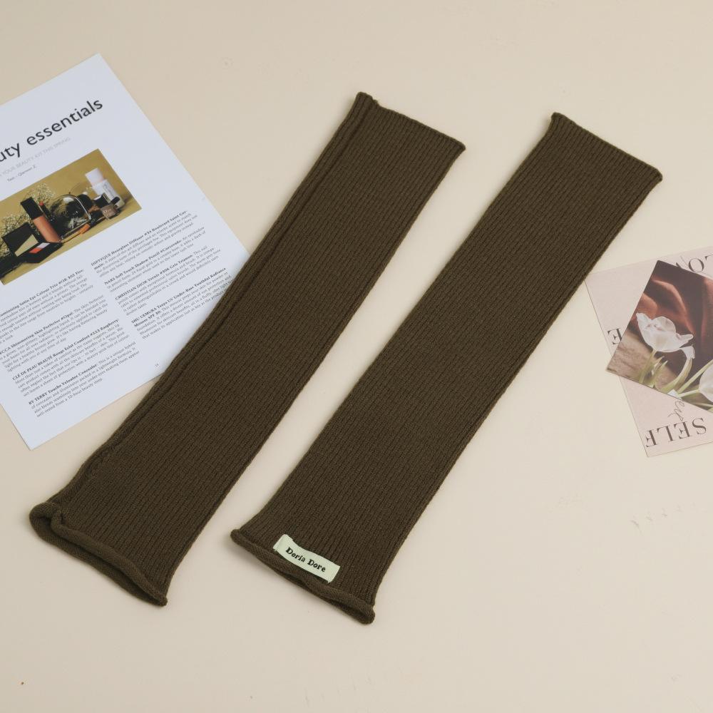 Вязаные рукава-перчатки для женщин на осень и зиму, теплые однотонные нарукавники, полупальцы, шерстяные напульсники, накладные рукава, чехол для рук