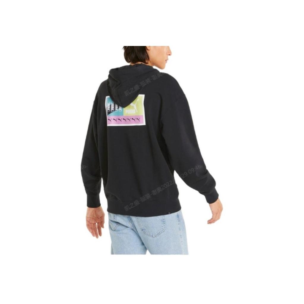 Puma Однотонная толстовка с длинным рукавом с принтом логотипа, мужская толстовка с капюшоном, черная 535303-01