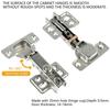 2Pcs Stainless Steel Door Hinges Hydraulic Damper Buffer Cabinet Hinge  for Wardrobe Door