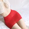 Erotic Women Solid Color See Through Transparent Elastic Mini Bodycon Skirt