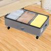 1pc Rolling Underbed Organiser with Wheels, Underbed Organiser with Lid, Shoe and Clothes Organiser, Storage and Organising Organiser