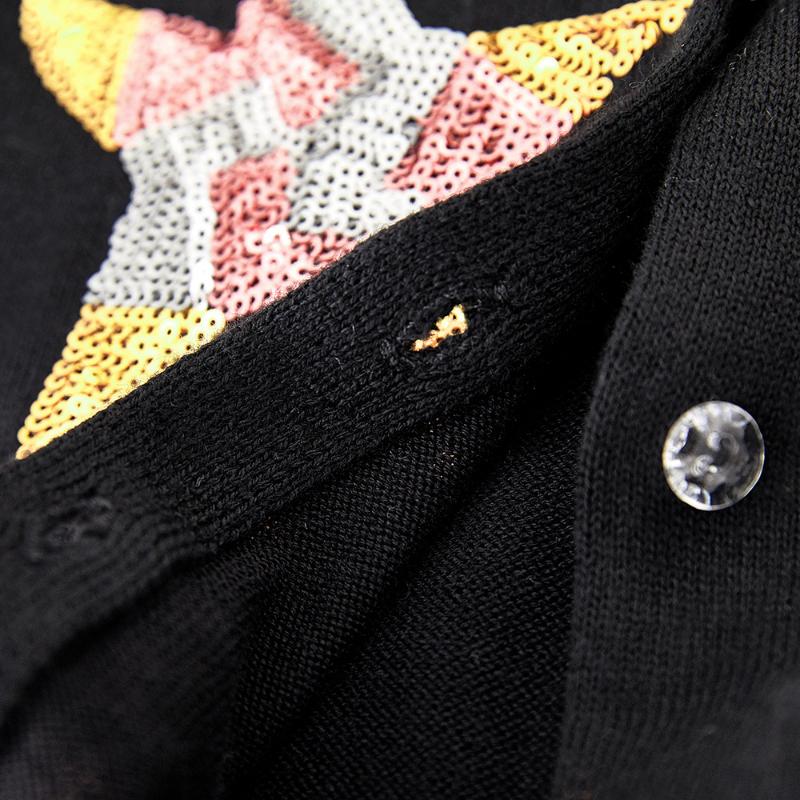 Весенне-осенний кардиган принцессы с пятиконечной звездой, детский вязаный кардиган, свитер, пальто для маленькой девочки