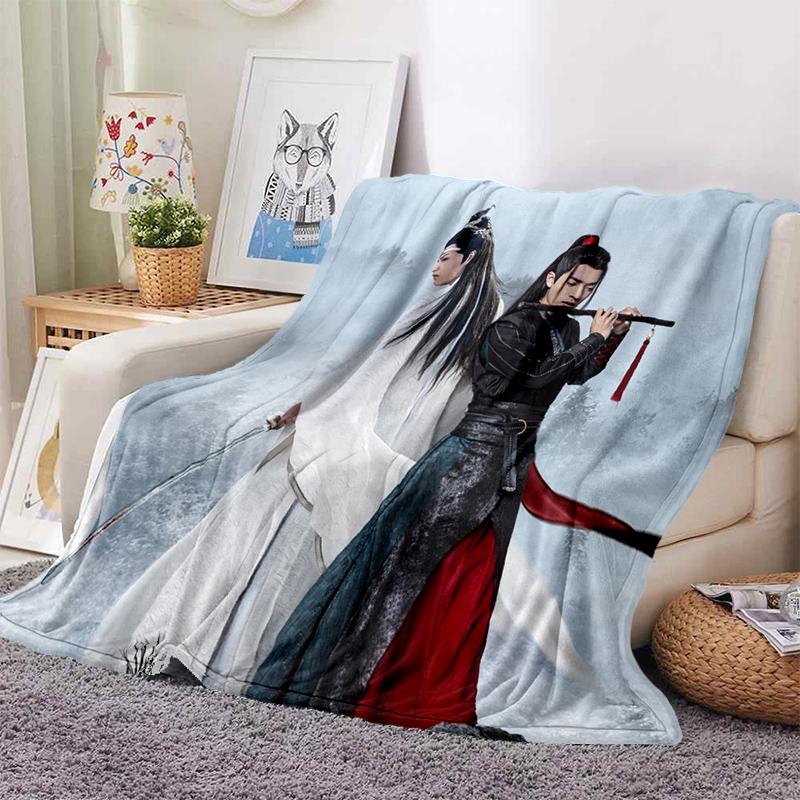 Drama The Untamed Xiao Zhan Wang Yi Bo Soft Throw Blanket Throw Blanket Soft Cartoon Printed Bedspread Bedspread Sofa Gift