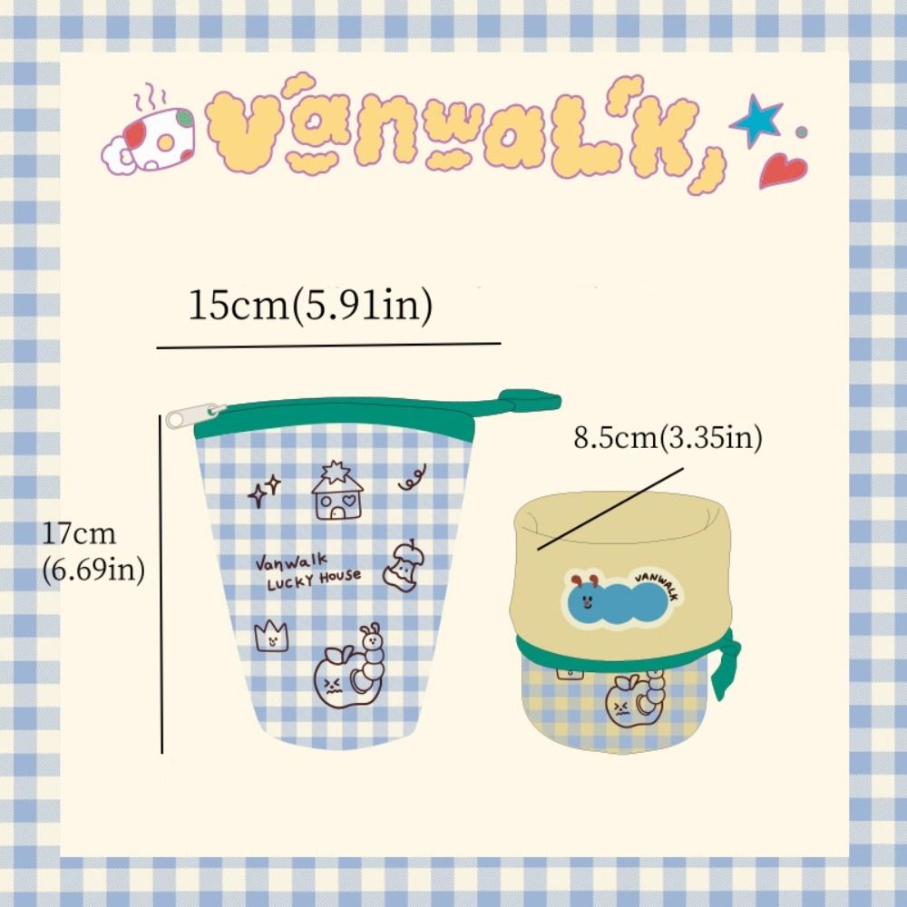 Cherry Cartoon Pen Case Fruit Makeup Brush Holder Sweet Canvas Pen Bag Travel Bag