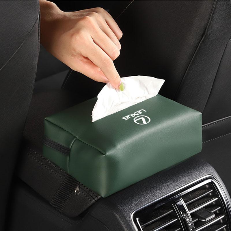 QDDY3 PU Leather Car Tissue Box Facial Tissue Storage Bag For Lexus FSPORT LBX NX RX 350h 450h ES UX 300e GS IS LS LX CT LC RC GX460