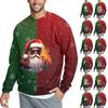 Men's Casual Fashion Comfortable Christmas Printed Round Neck Pullover Sweatshirt Sweatshirt