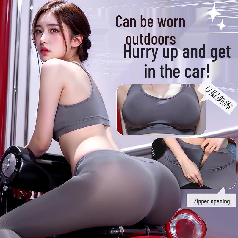 Ji Desire Sexy Crotchless Lingerie Set with Removable Enhancements