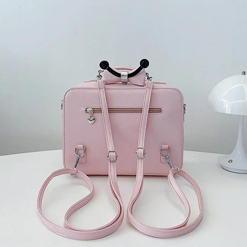 Large TV Shape Ita Bag Retro Style Women's Shoulder Backpack Leather Handbag Cartoon Square Design Personalized Square Bag