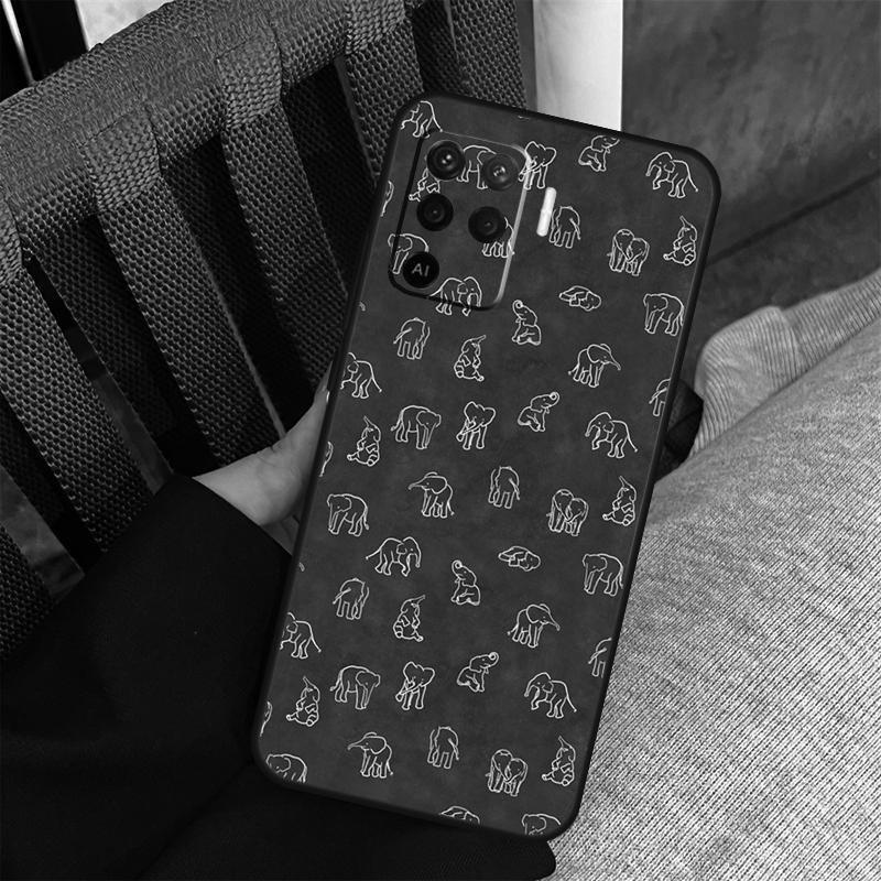 Cute Baby Elephant Case For Oppo A38 A18 A58 A78 A98 A79 A40 A60 A80 A16 A76 A96 A15 A74 A94 A54 A77 A17 Cover