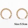Vintage Gold Color Beads Hoop Earrings For Women Exaggerated Round Beaded Circle Big Hoops Earring Jewelry Female Pendients Gift