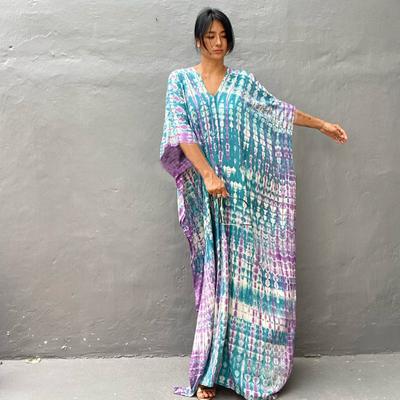 Свободное женское кимоно для пляжа с V-образным вырезом, больших размеров