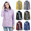Womens Waterproof Raincoat Ladies Outdoor Wind Rain Forest Jacket Coat Rainy