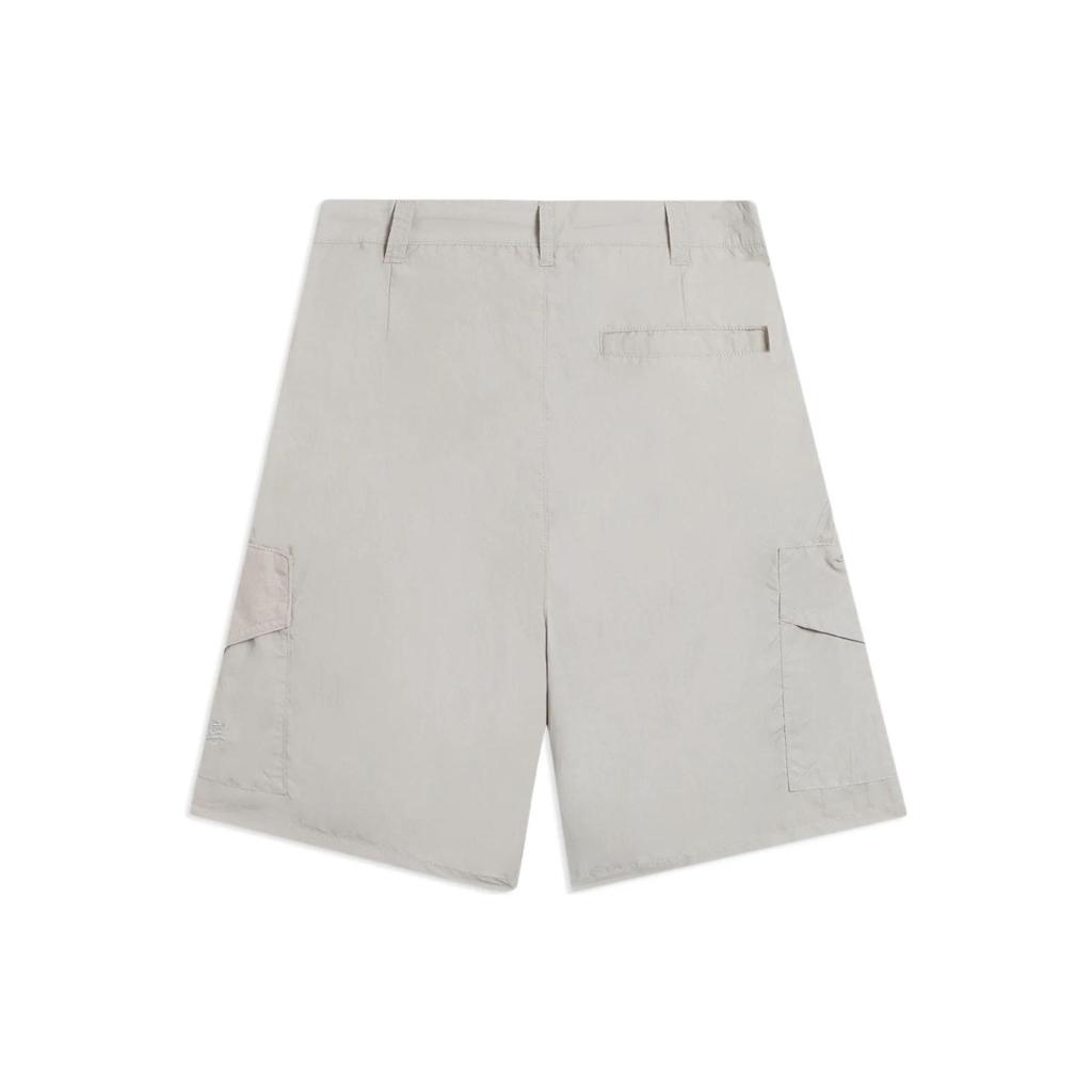 Li-Ning Сплошные свободные повседневные шорты с карманами, мужские брюки серого цвета AKSS077-1