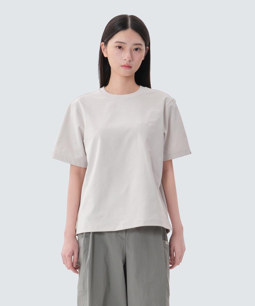 SNOWPEAK APPAREL Классическая тканая женская футболка с коротким рукавом (S25Mwtts17) Светло-бежевый