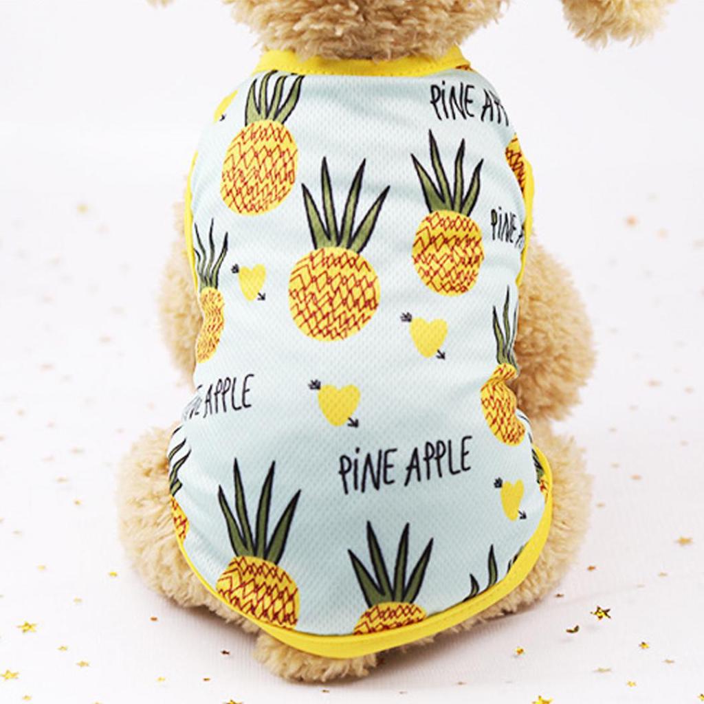 Lovely Pineapple Pet Dog Cat Dress/Vest Summer Costume Apparel Couple Outfit
