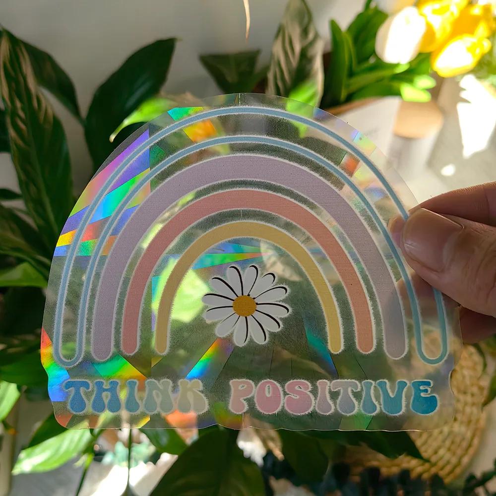 SC001-015 Множество узоров на выбор Радужный Ловец Солнца Наклейки на Окно Призматические Голографические Наклейки для Окон