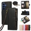 Crossbody Wrist Strap Flip Cards Solt Wallet Leather Phone Case for Samsung Galaxy Z Fold 8 Ultra 7 6 5 4 3 5G Protective Cover